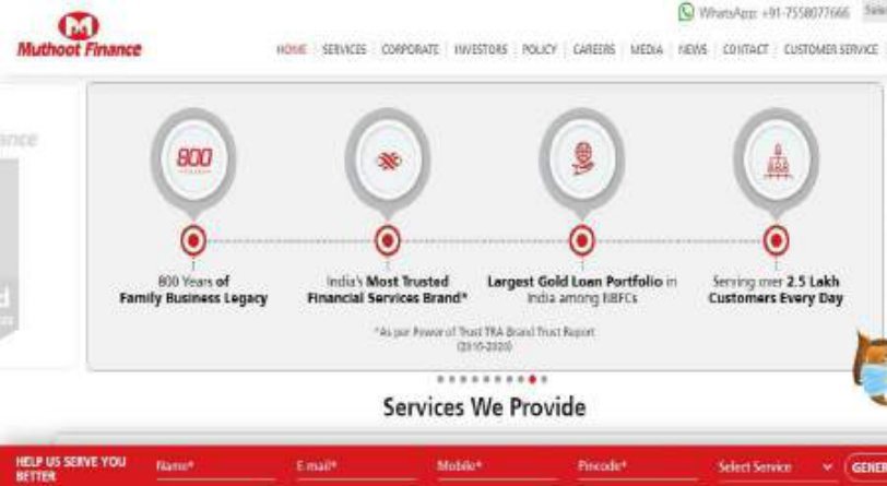 Muthoot Finance, Website