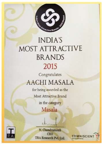 Aachi Masala, Office certificate